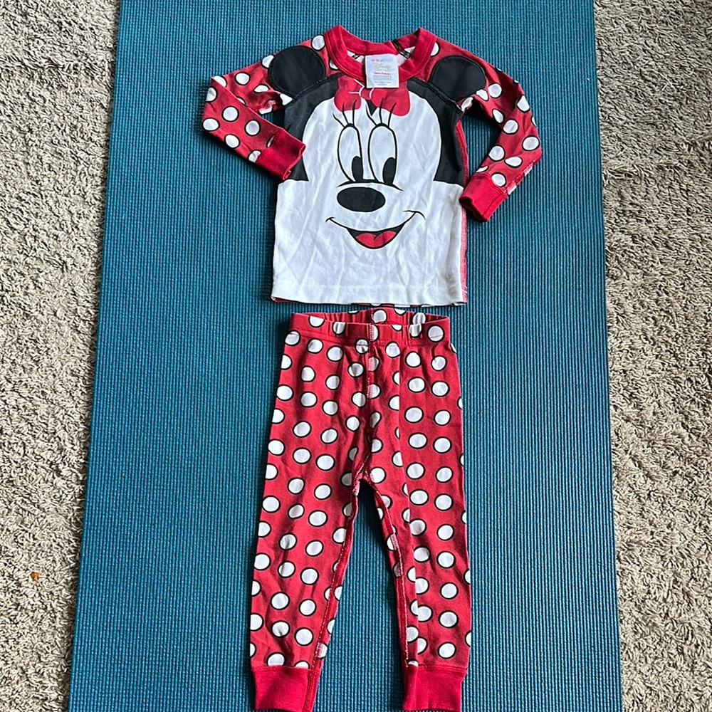 Hanna Andersson x Disney Minnie Mouse White Black Red Polka Dot Pajama Set 2
